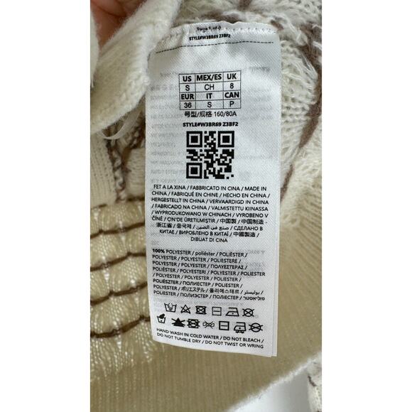 Guess Womens Dove White Long Sleeve Cross Stitch Miya Cardigan Size Small NWT - Picture 15 of 15
